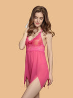 Women's Lace Halter Nightdress With G String