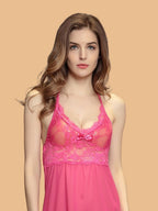 Women's Lace Halter Nightdress With G String