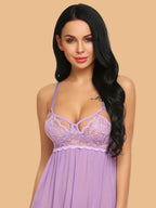Women's Lace Cage Strap Nightdress With G String