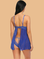 Women's Lace Cage Strap Nightdress With G String