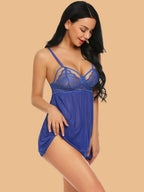 Women's Lace Cage Strap Nightdress With G String