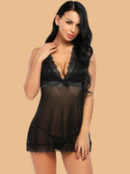 Women's Lace Bow Nightdress With G String