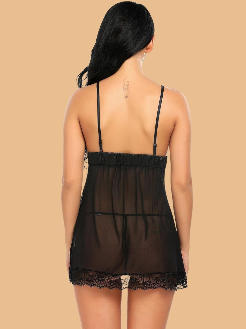 Women's Lace Bow Nightdress With G String