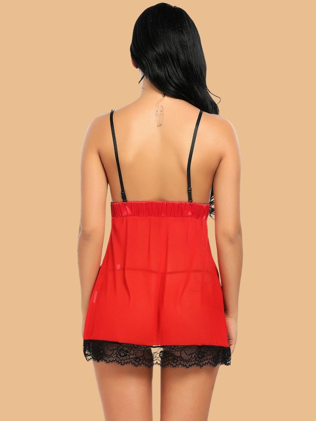 Women's Lace Bow Nightdress With G String