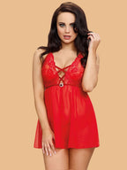 Women's Lace Cross Strap Nightdress With Thong