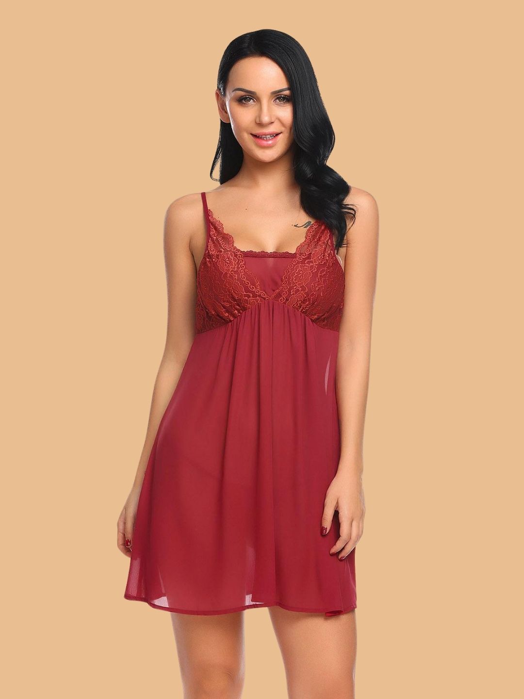 Women's Lace Nightdress With G String