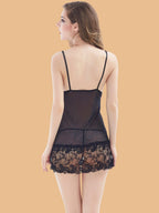 Women's Lace Nightdress With Ribbon Tie