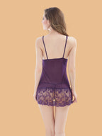 Women's Lace Nightdress With Ribbon Tie