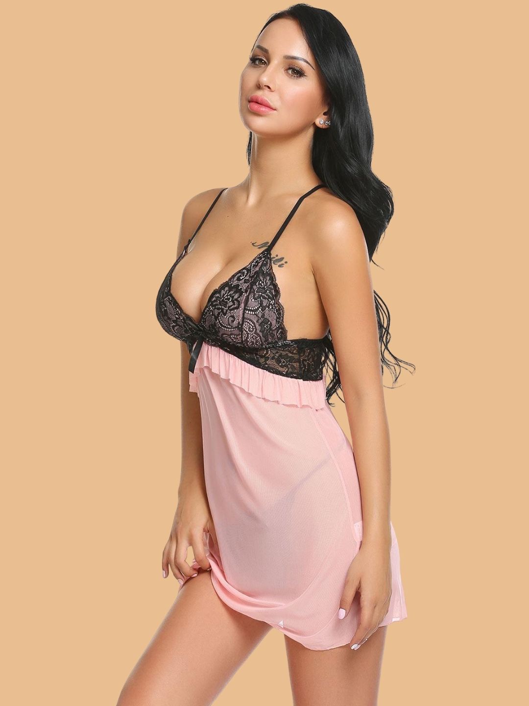 Women's Lace & Chiffon Nightdress