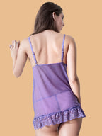 Women's V-Neck Sleeveless Lace Nightdress With G-String