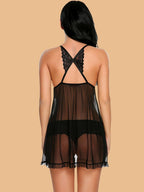 Women's Deep V-Neck Lace Nightdress With Thong