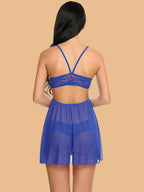 Women's Halter Neck Cutout Nightdress With G-String