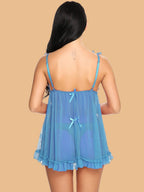 Women's V-Neck Lace Trim Nightdress With G-String