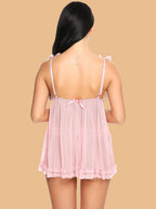 Women's V-Neck Lace Trim Nightdress With G-String