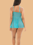 Women's V-Neck Lace Bust Nightdress With G-String