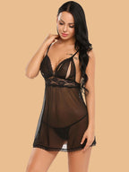 Women's Lace Nightdress With G-String