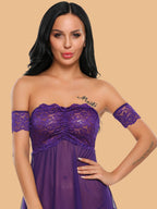 Women's Off Shoulder Lace Bodice Nightdress