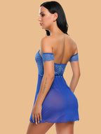 Women's Off Shoulder Lace Bodice Nightdress