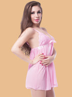 Women's Lace Nightdress With Satin Ribbon Bow & G-String
