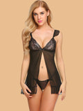 Women's Open-Front Lace Nightdress With G-String