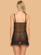 Women's Open-Front Lace Nightdress With G-String