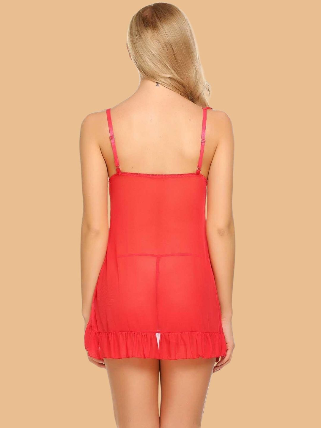 Women's Open-Front Lace Nightdress With G-String