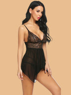 Women's Lace Nightdress With Satin Bow