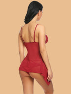 Women's Lace Nightdress With Satin Bow