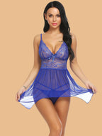 Women's Lace Nightdress With Satin Bow