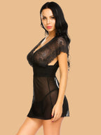 Women's Lace Nightdress With Deep V Neck