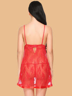 Women's Floral Lace Nightdress With Satin Hem