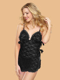Women's Lace Nightdress With Side Ribbon Ties