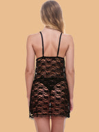 Women's Floral Lace Deep V Neck Halter Nightdress