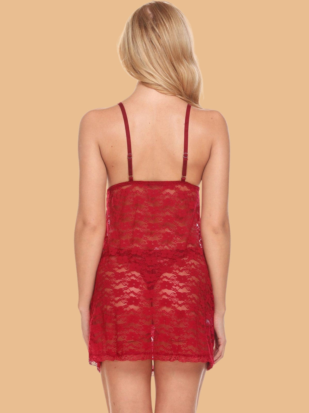 Women's Floral Lace Deep V Neck Halter Nightdress