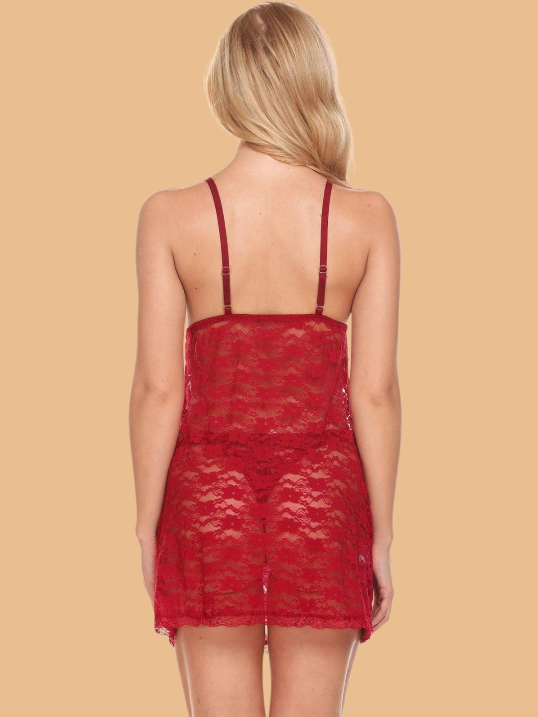 Women's Floral Lace Deep V Neck Halter Nightdress