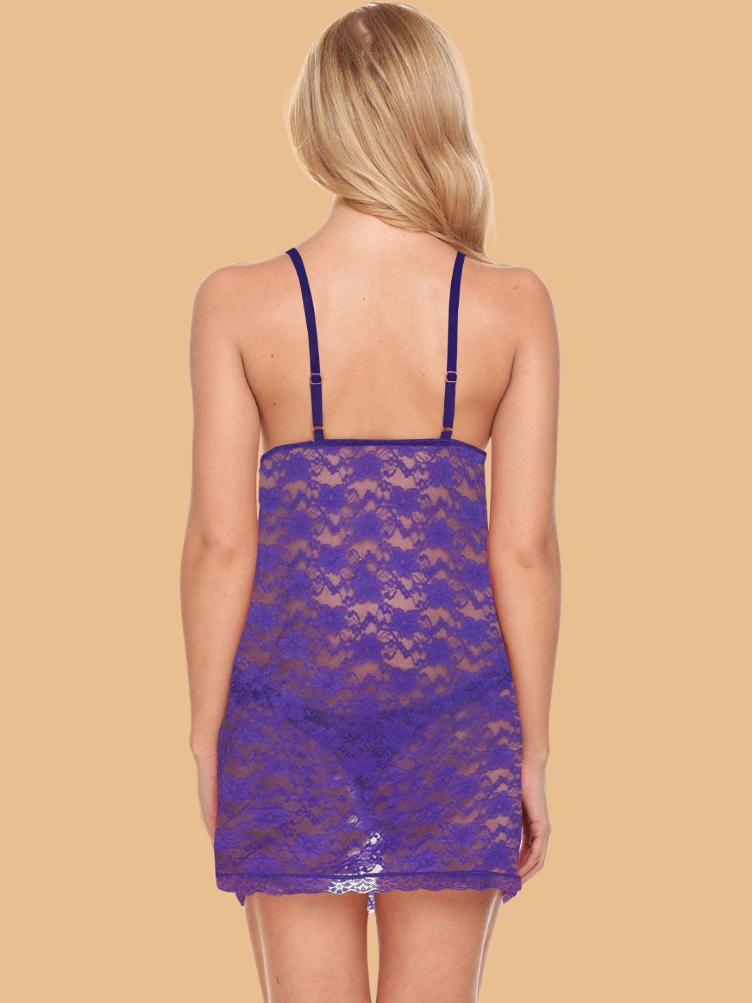 Women's Floral Lace Deep V Neck Halter Nightdress