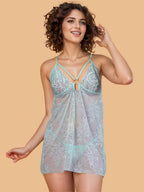 Women's Floral Lace Ring Detail Nightdress
