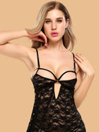 Women's Lace Nightdress With Cut-Out Bust Detail