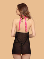 Women's Halter Nightdress With Satin Bow Belt