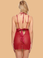 Women's Open Front Nightdress With Satin Waistband