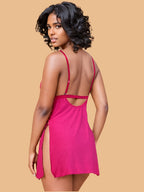 Women's Lace Chemise Nightdress – Hot Pink & Red