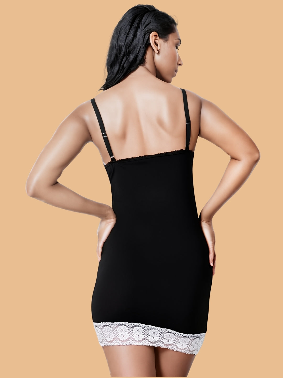 Women's Chemise Nightdress With Contrast Lace Trim