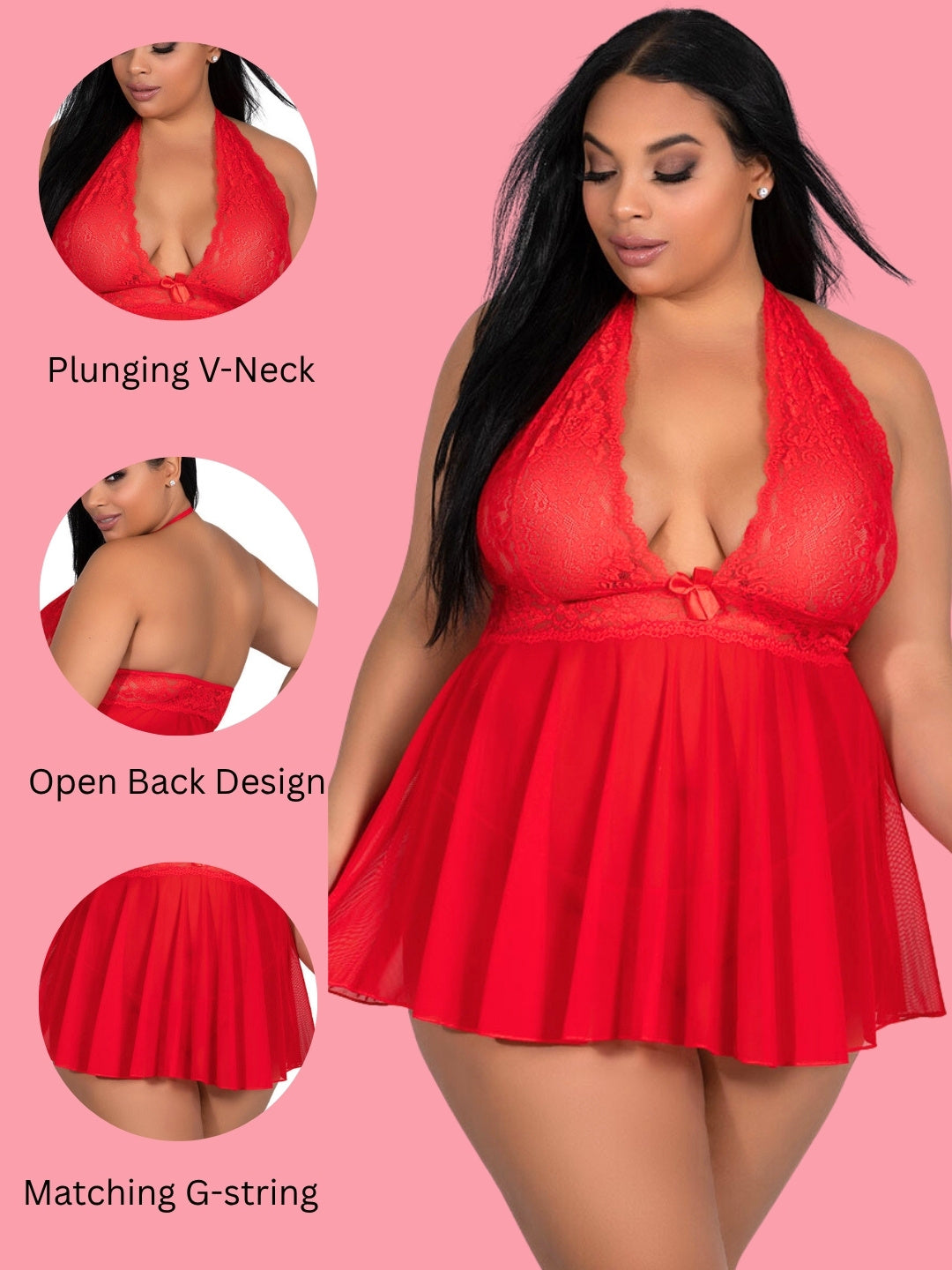 Deep Neck Babydoll for women-12655