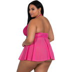 Plus Size Sheer Babydoll Dress
