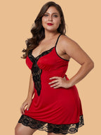 Plus Size Scalloped Lace Panel Nightdress