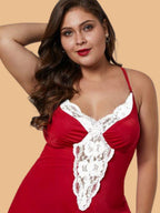 Plus Size Scalloped Lace Panel Nightdress