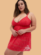 Plus Size All-Over Lace Nightdress