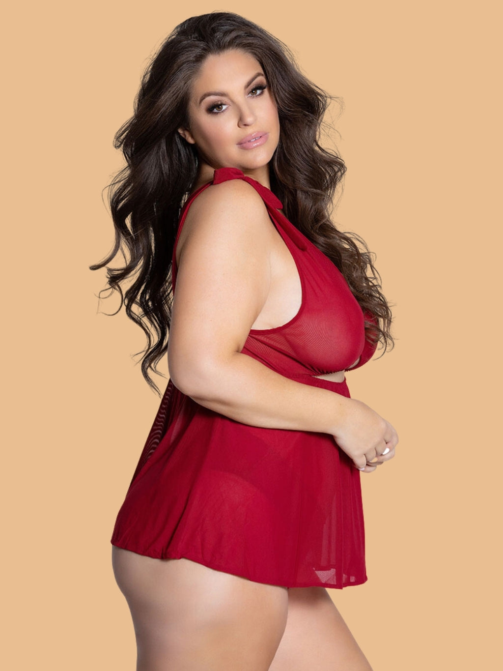 Women's Nightdress With Shoulder Tie Straps – Plus Size S–3XL | ZerJAMA