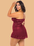 Plus Size Floral Lace Chemise Nightdress