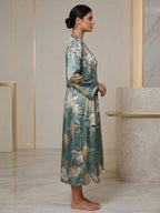 Satin Printed Robe Nightdress